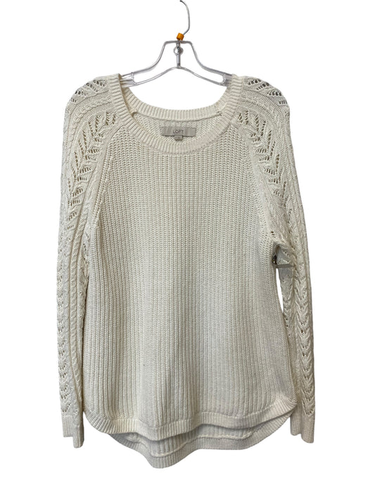 Sweater By Loft In Cream, Size: M