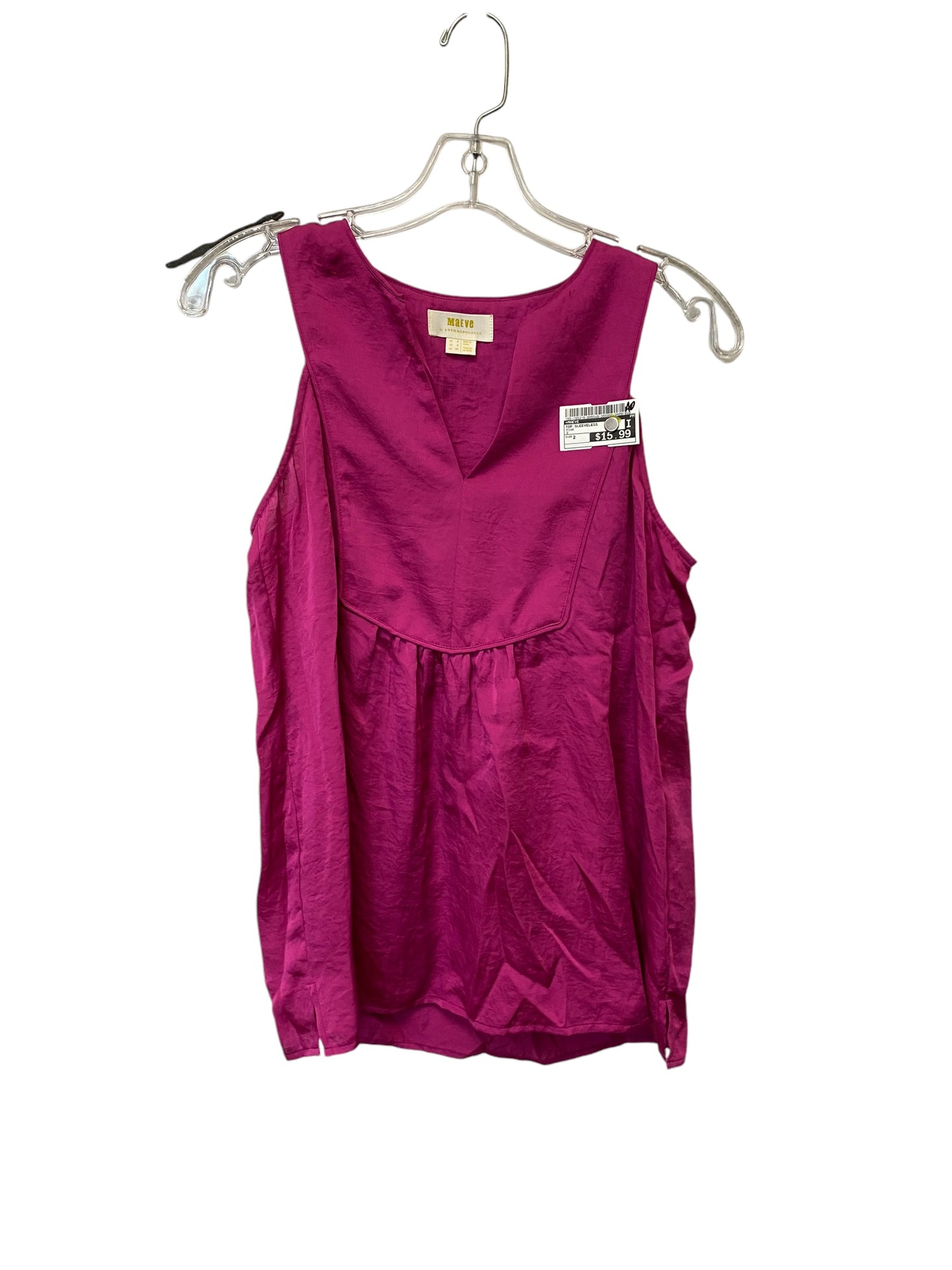 Top Sleeveless By Maeve In Pink, Size: 2