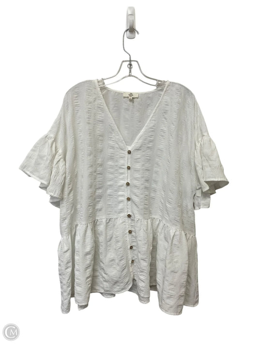 Top Short Sleeve By Entro In White, Size: Xl