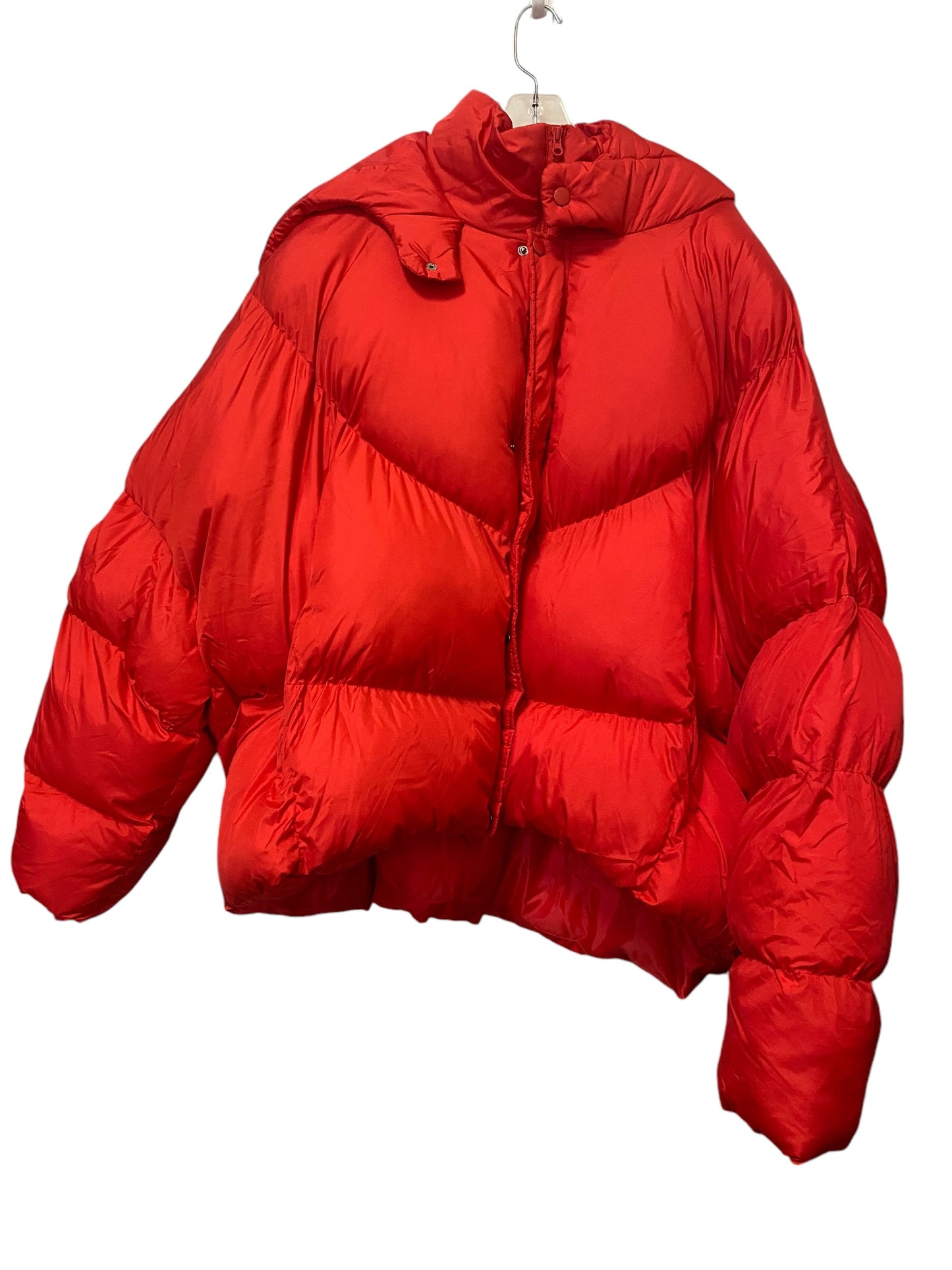 Jacket Puffer & Quilted By Pretty Little Thing In Red, Size: 3x