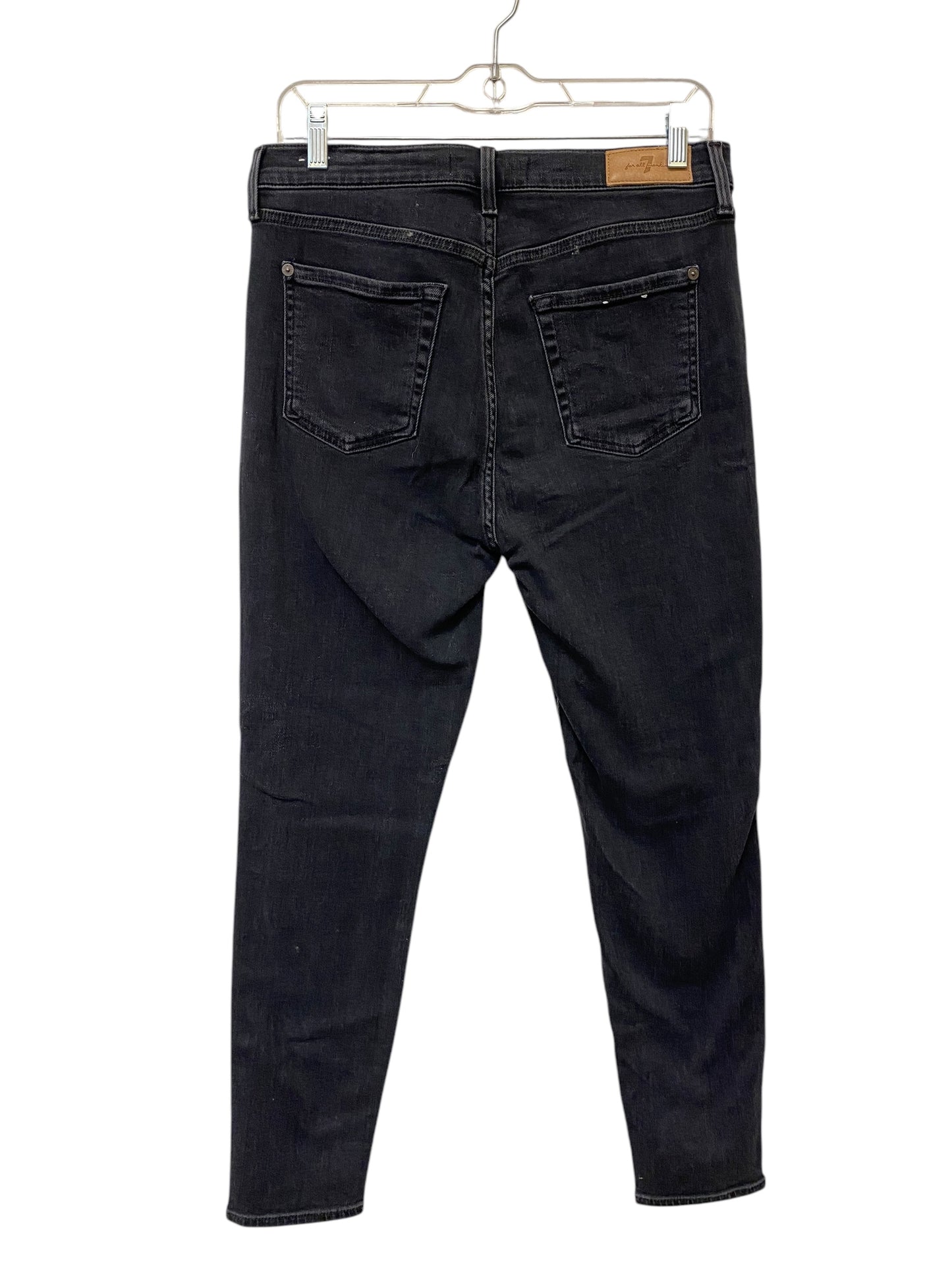 Jeans Skinny By 7 For All Mankind In Black Denim, Size: 30