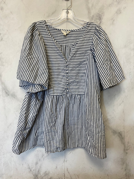 Top Short Sleeve By Terra & Sky In Striped Pattern, Size: 2x