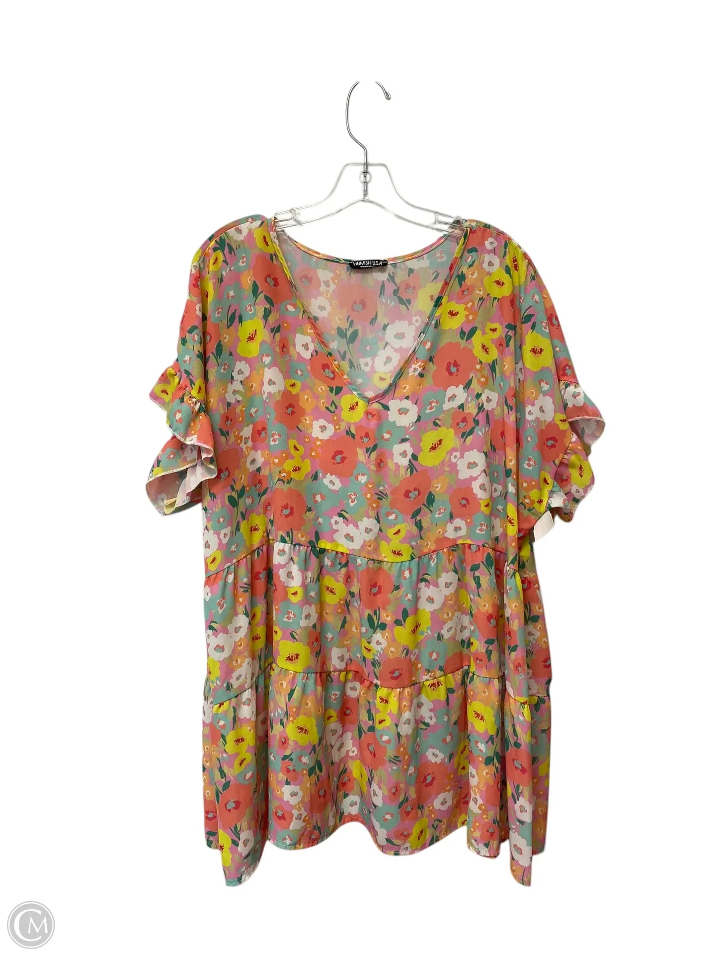 Top Short Sleeve By Heimish Usa In Floral Print, Size: 3x