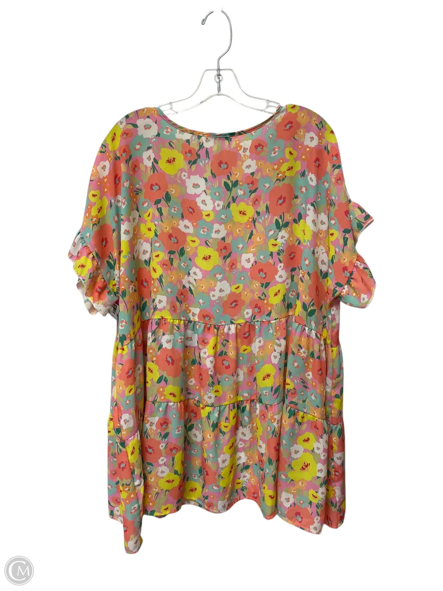 Top Short Sleeve By Heimish Usa In Floral Print, Size: 3x