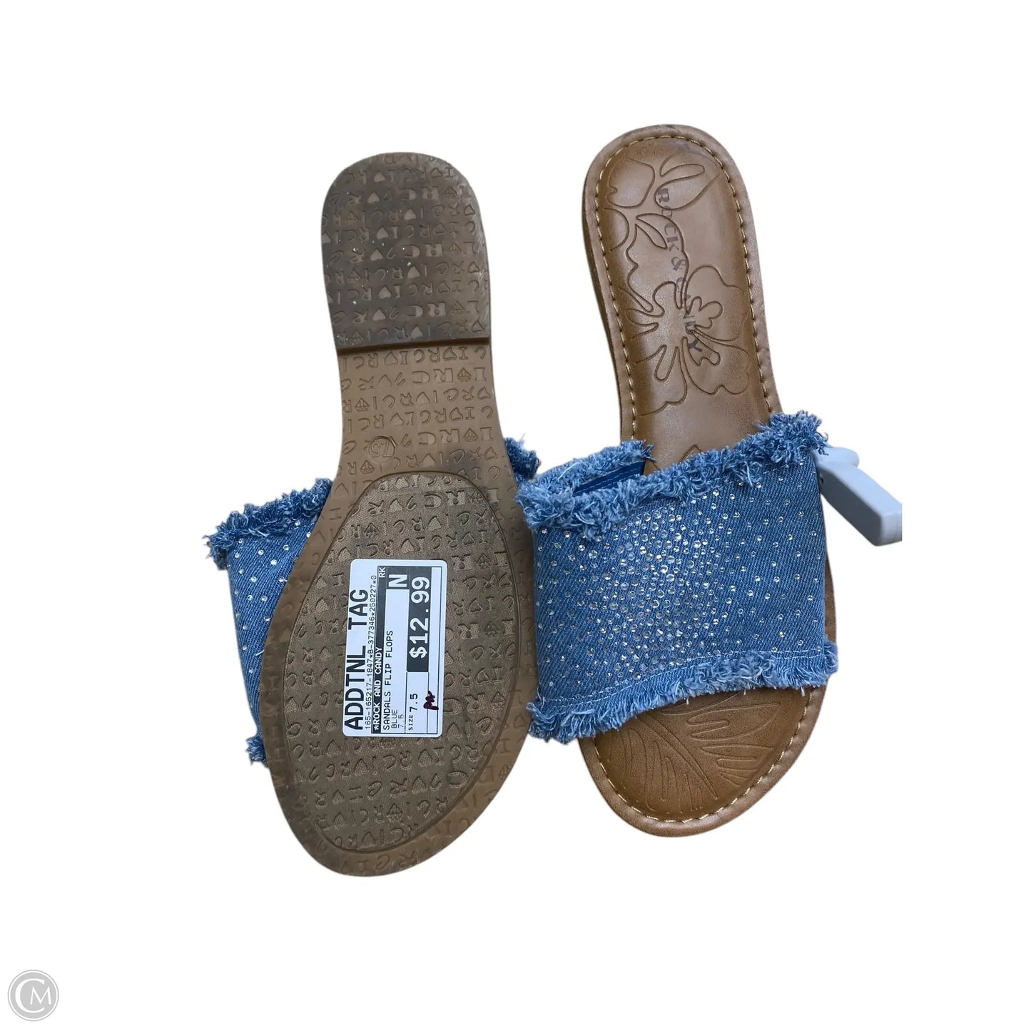 Sandals Flip Flops By Rock And Candy In Blue, Size: 7.5