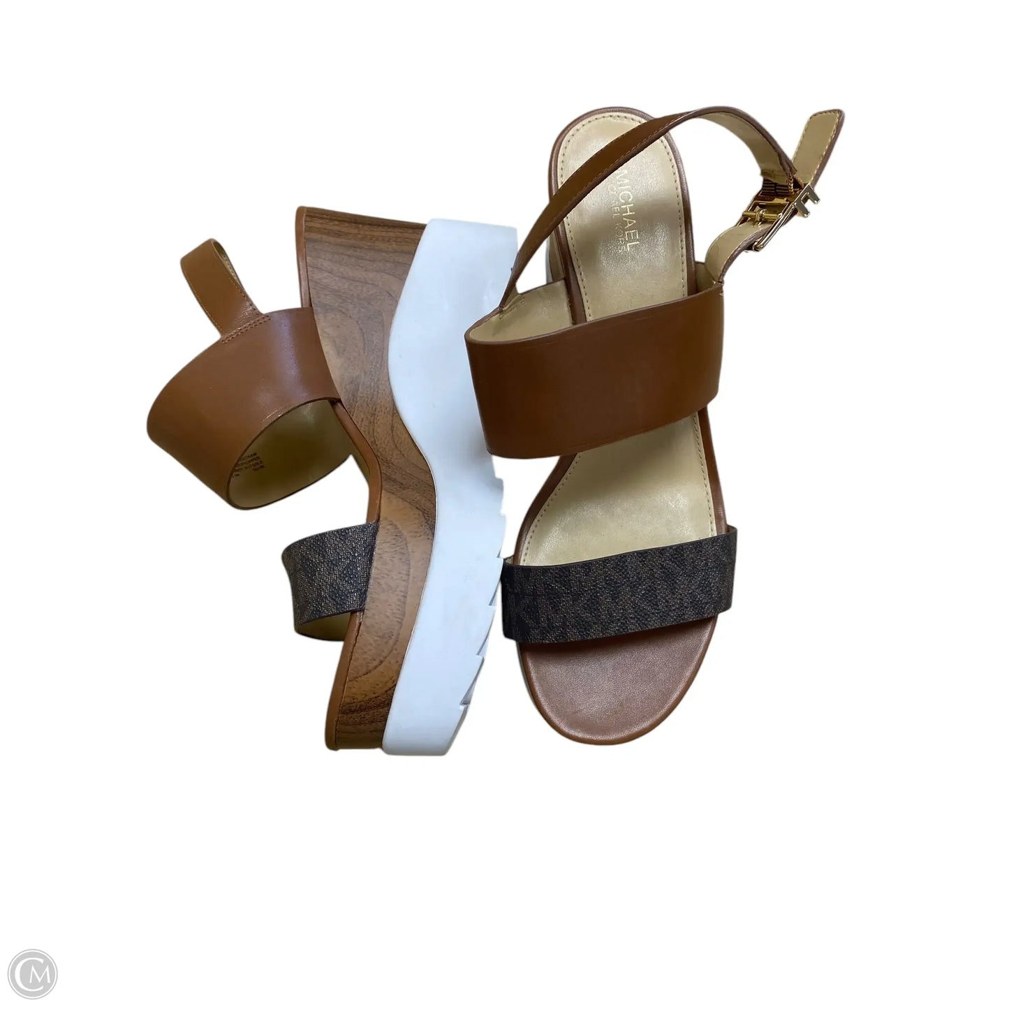 Sandals Heels Wedge By Michael By Michael Kors In Brown, Size: 9.5