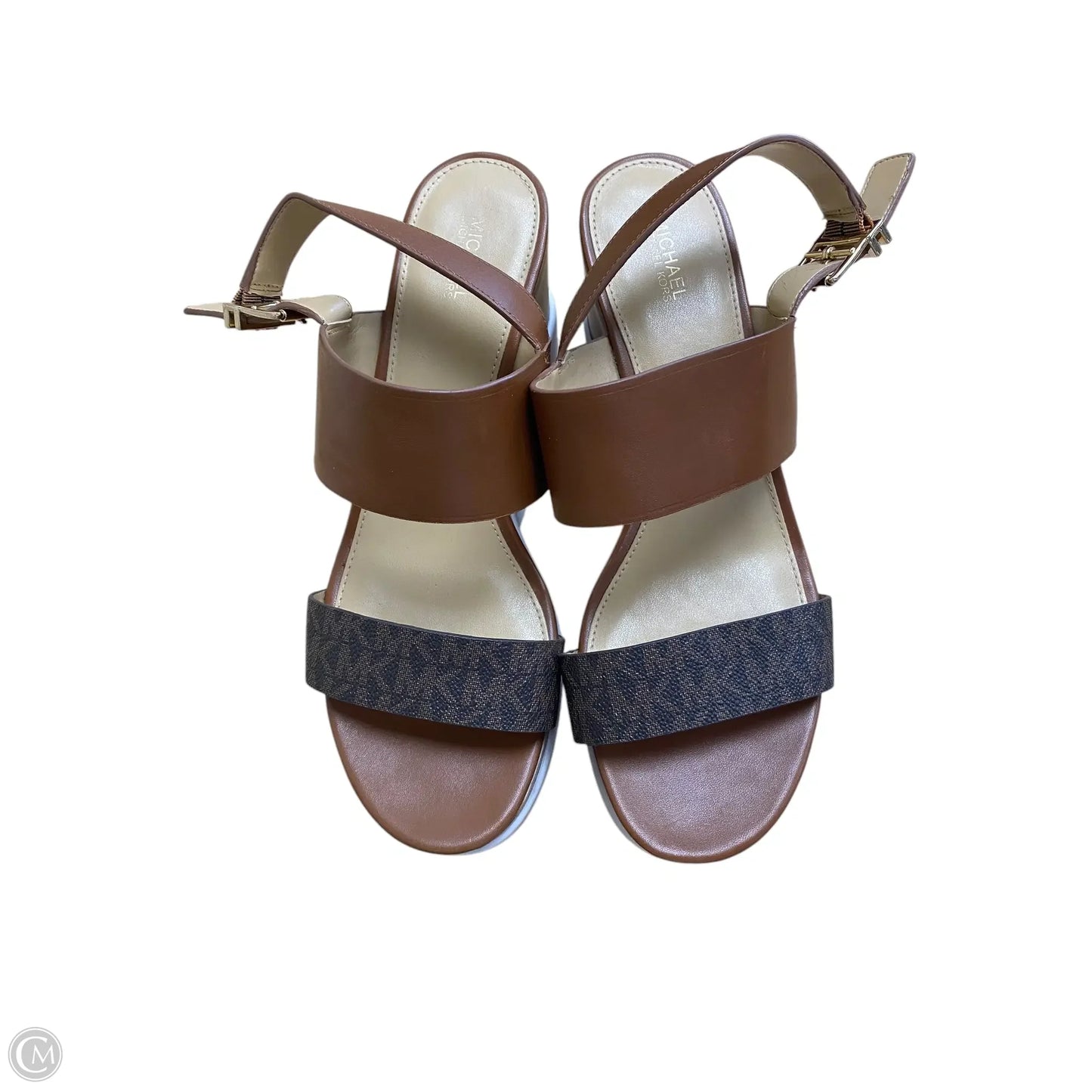 Sandals Heels Wedge By Michael By Michael Kors In Brown, Size: 9.5