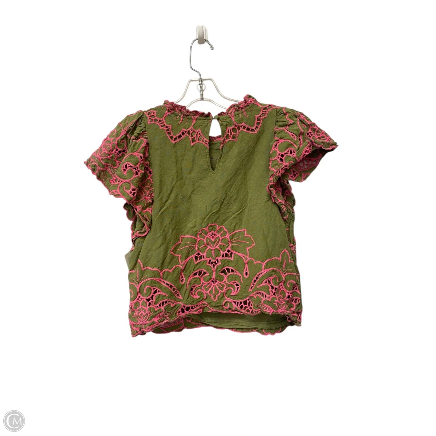 Top Short Sleeve By Anthropologie In Green, Size: S