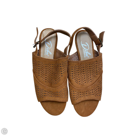 Shoes Heels Wedge By Diba In Brown, Size: 7.5