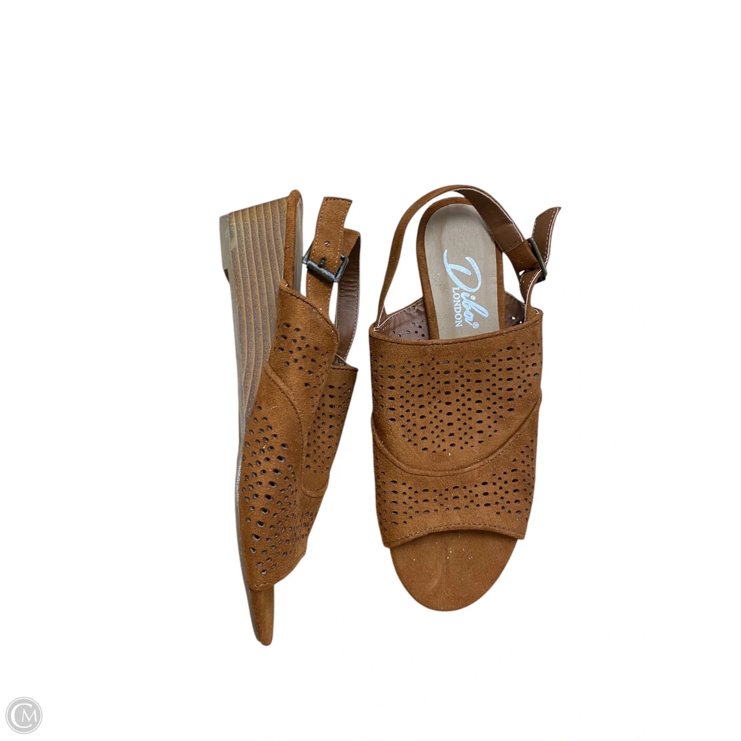 Shoes Heels Wedge By Diba In Brown, Size: 7.5