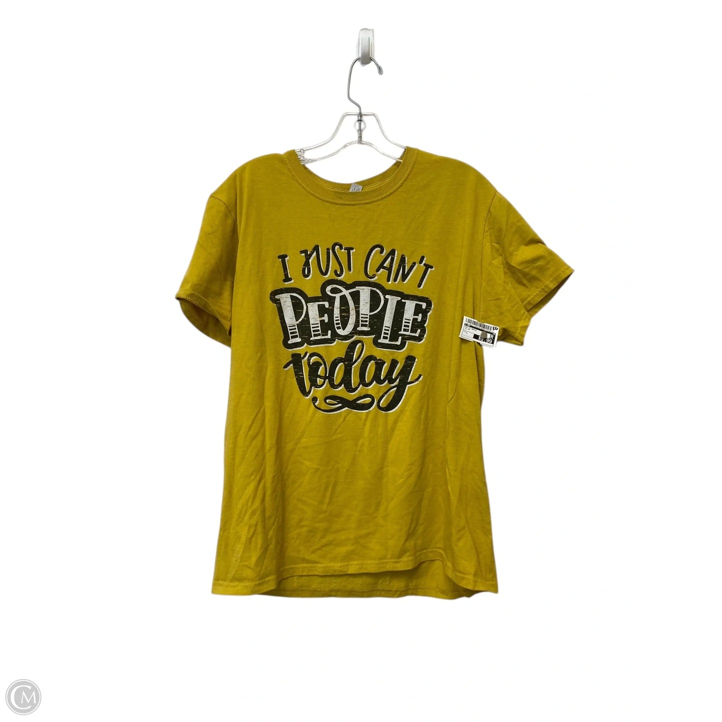 Top Short Sleeve Basic By Cmf In Yellow, Size: L