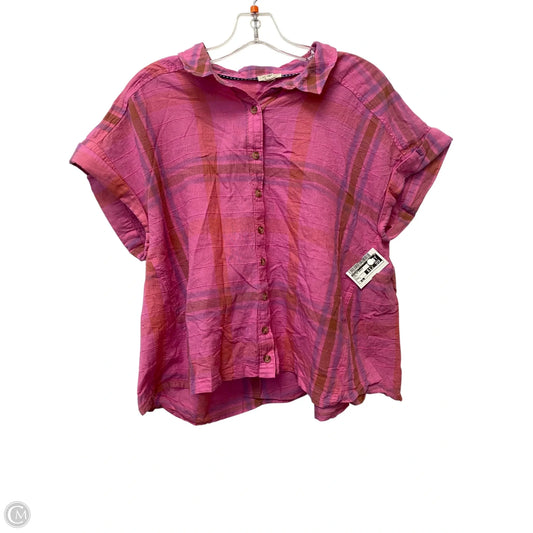 Top Short Sleeve Basic By Pilcro In Pink, Size: L