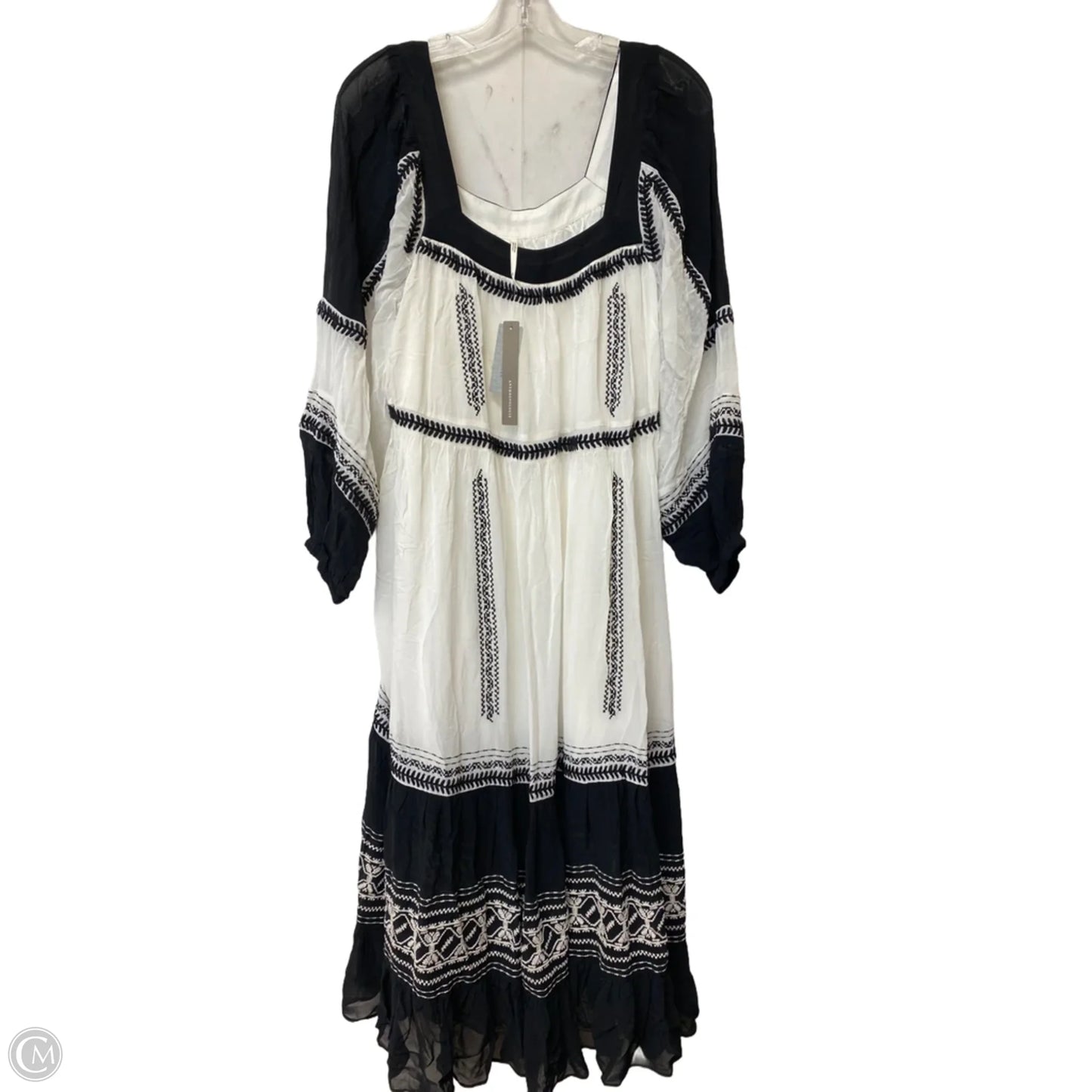 Dress Casual Midi By Anthropologie In Black & White, Size: Mp