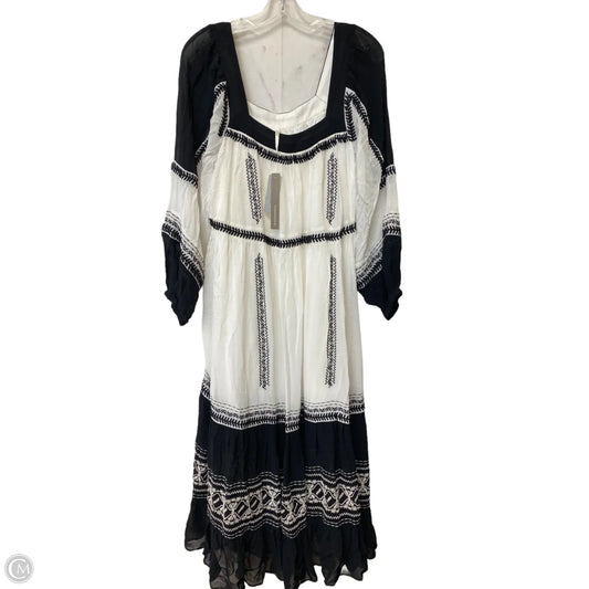 Dress Casual Midi By Anthropologie In Black & White, Size: Mp
