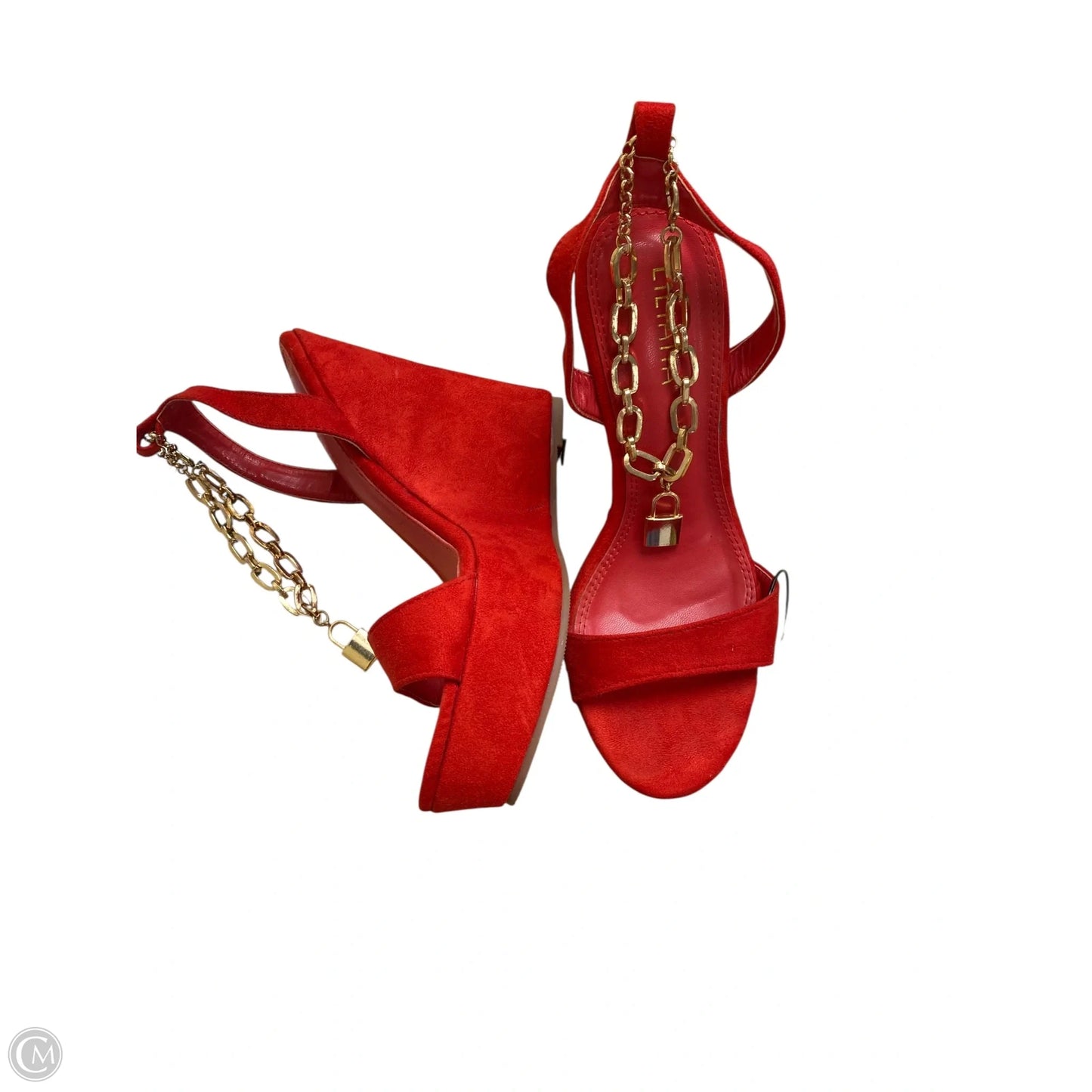 Shoes Heels Wedge By Liliana In Red, Size: 9