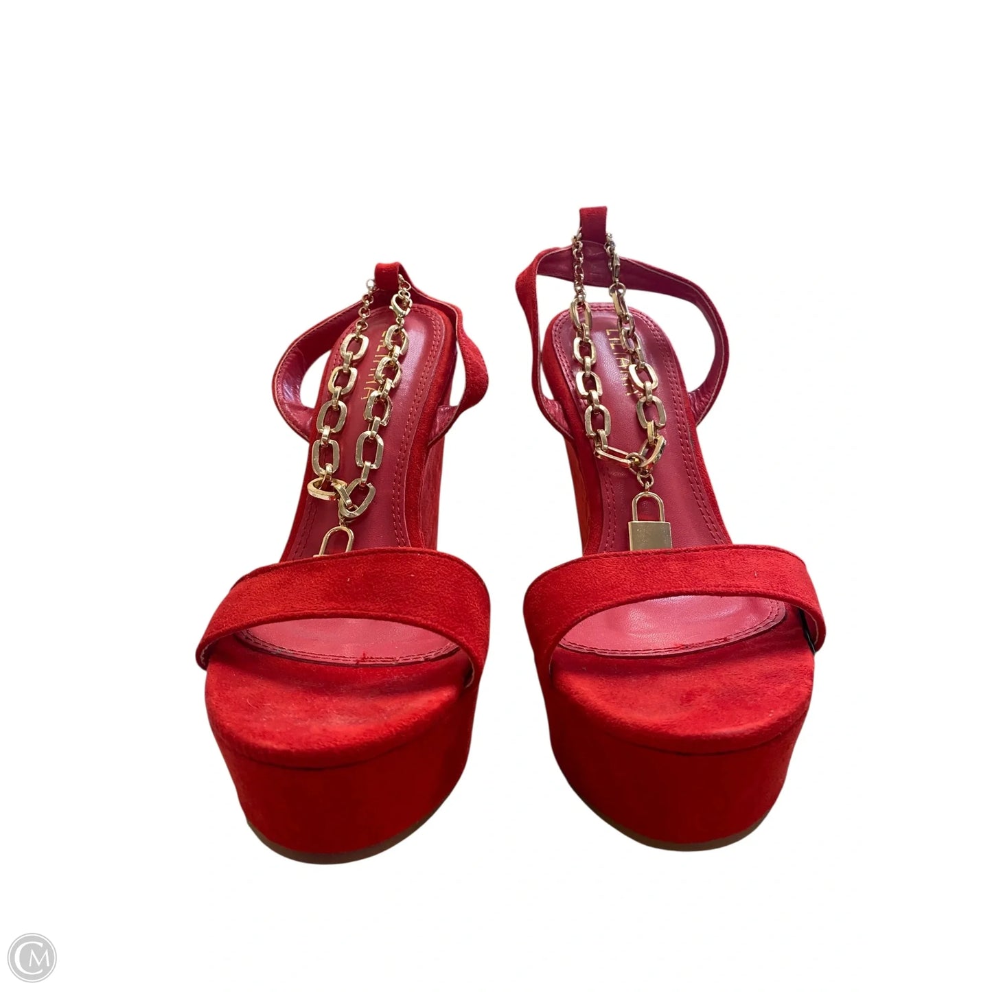Shoes Heels Wedge By Liliana In Red, Size: 9