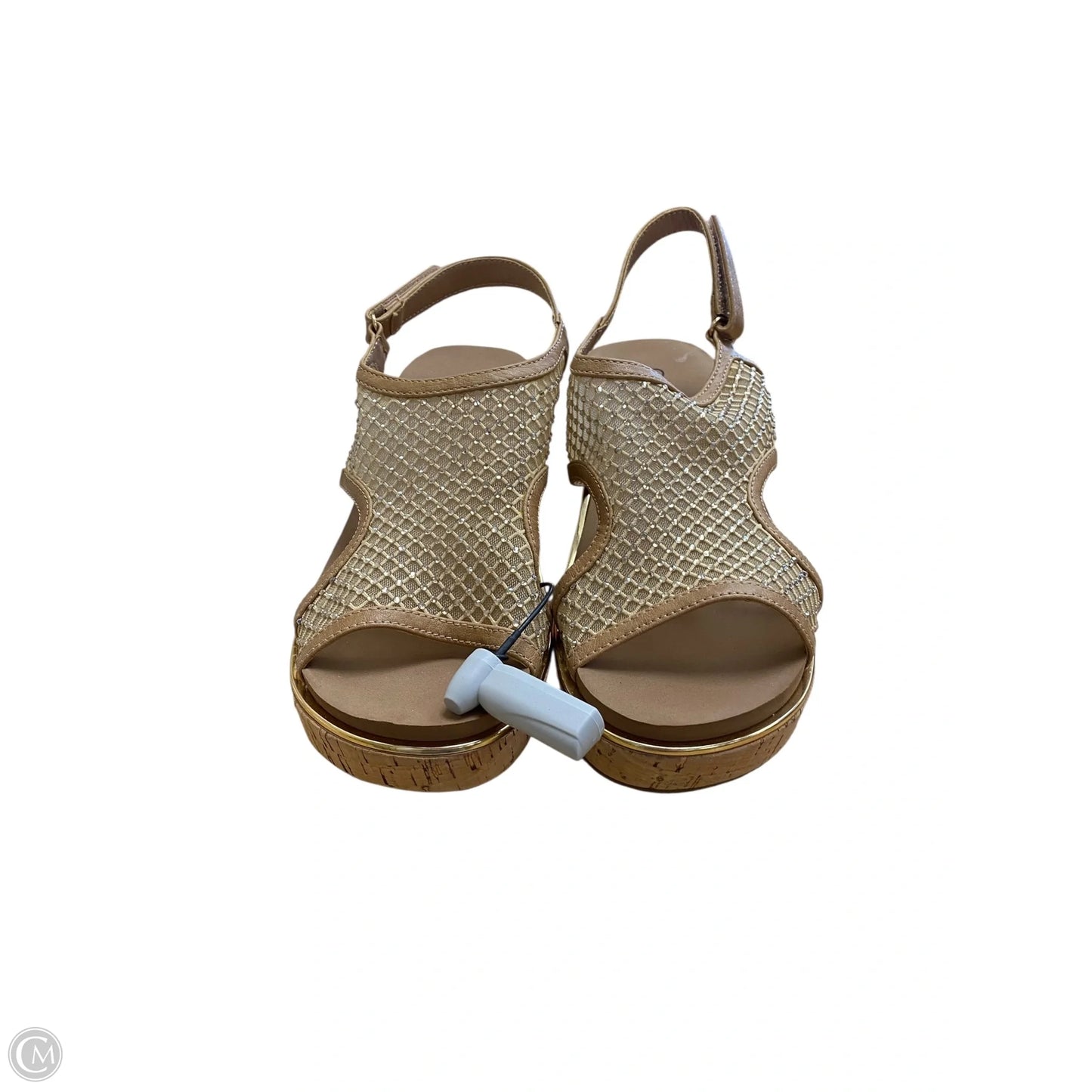 Shoes Heels Wedge By Corkys In Brown & Gold, Size: 9