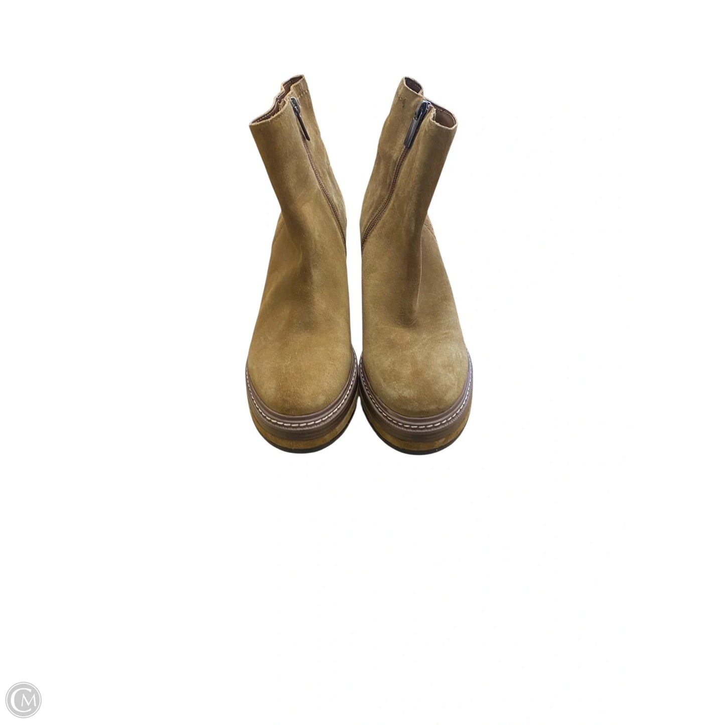 Boots Ankle Heels By Marc Fisher In Brown, Size: 8.5