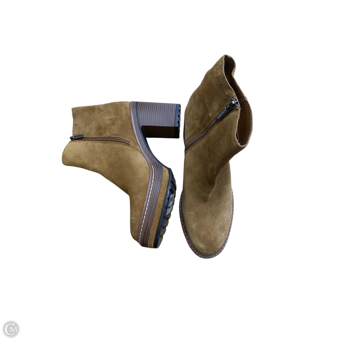 Boots Ankle Heels By Marc Fisher In Brown, Size: 8.5