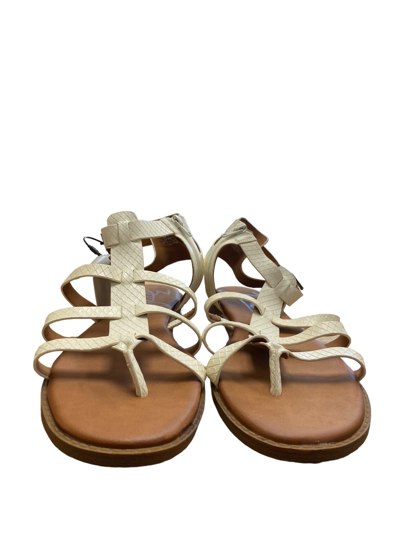 Brown & Cream Sandals Flats Clothes Mentor, Size 10