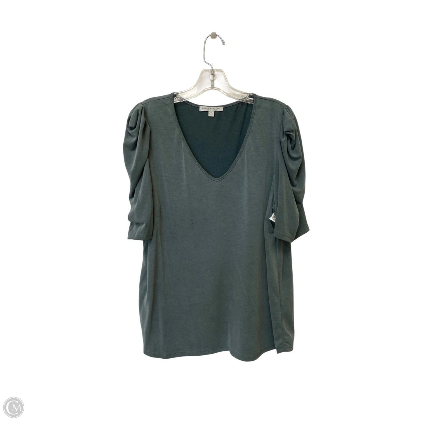 Top Short Sleeve By Green Envelope In Blue, Size: Xl