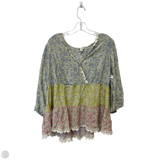 Top Long Sleeve By Cato In Multi-colored, Size: 18