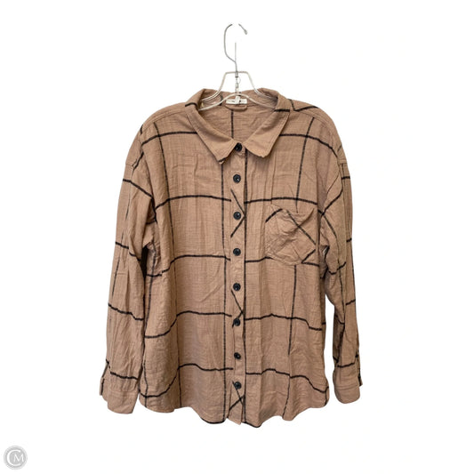 Jacket Shirt By Maurices In Brown, Size: Xxl