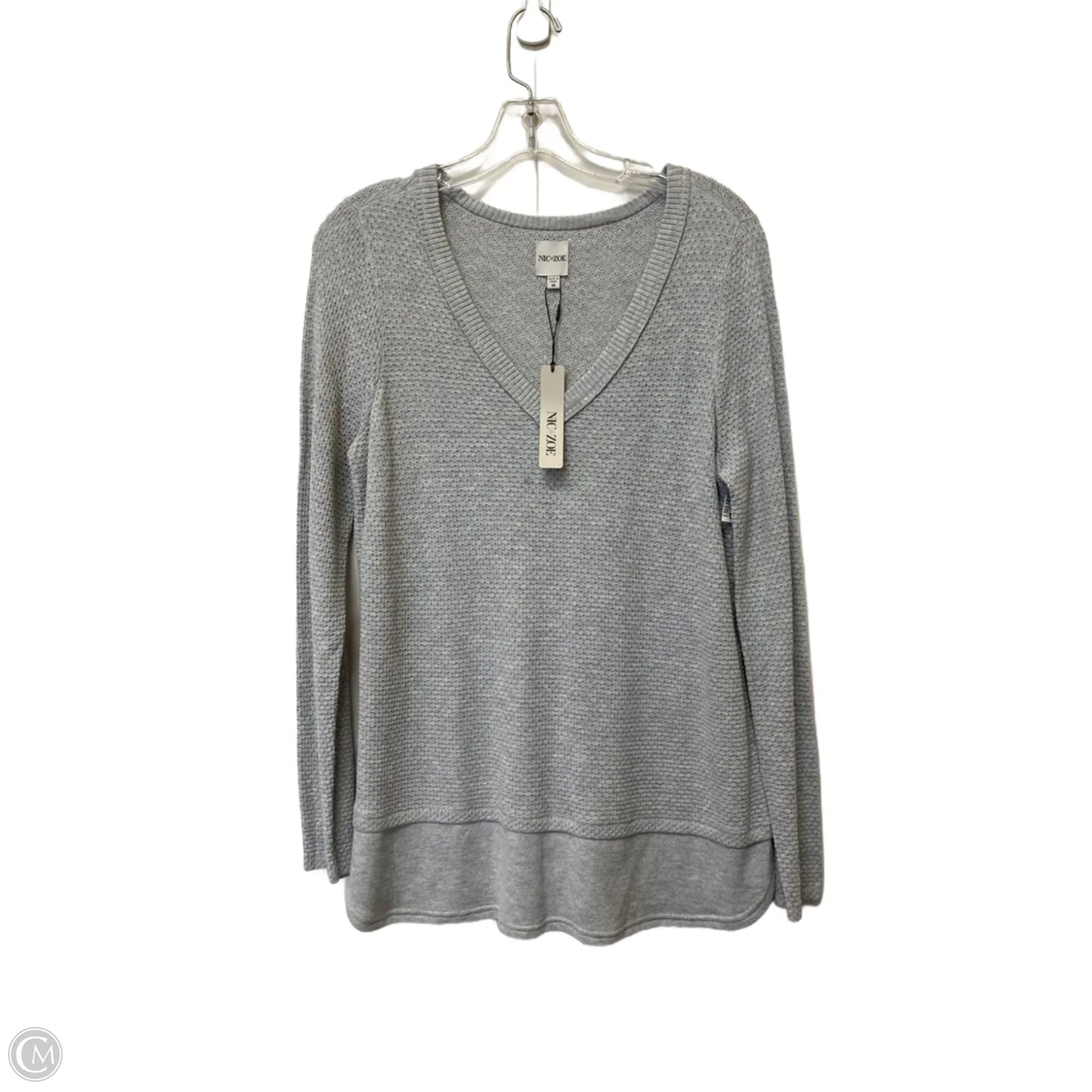 Top Long Sleeve Basic By Nic + Zoe In Grey, Size: M