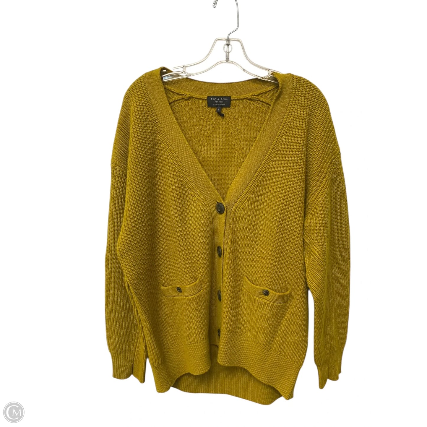 Sweater Cardigan Cashmere By Rag And Bone In Yellow, Size: S