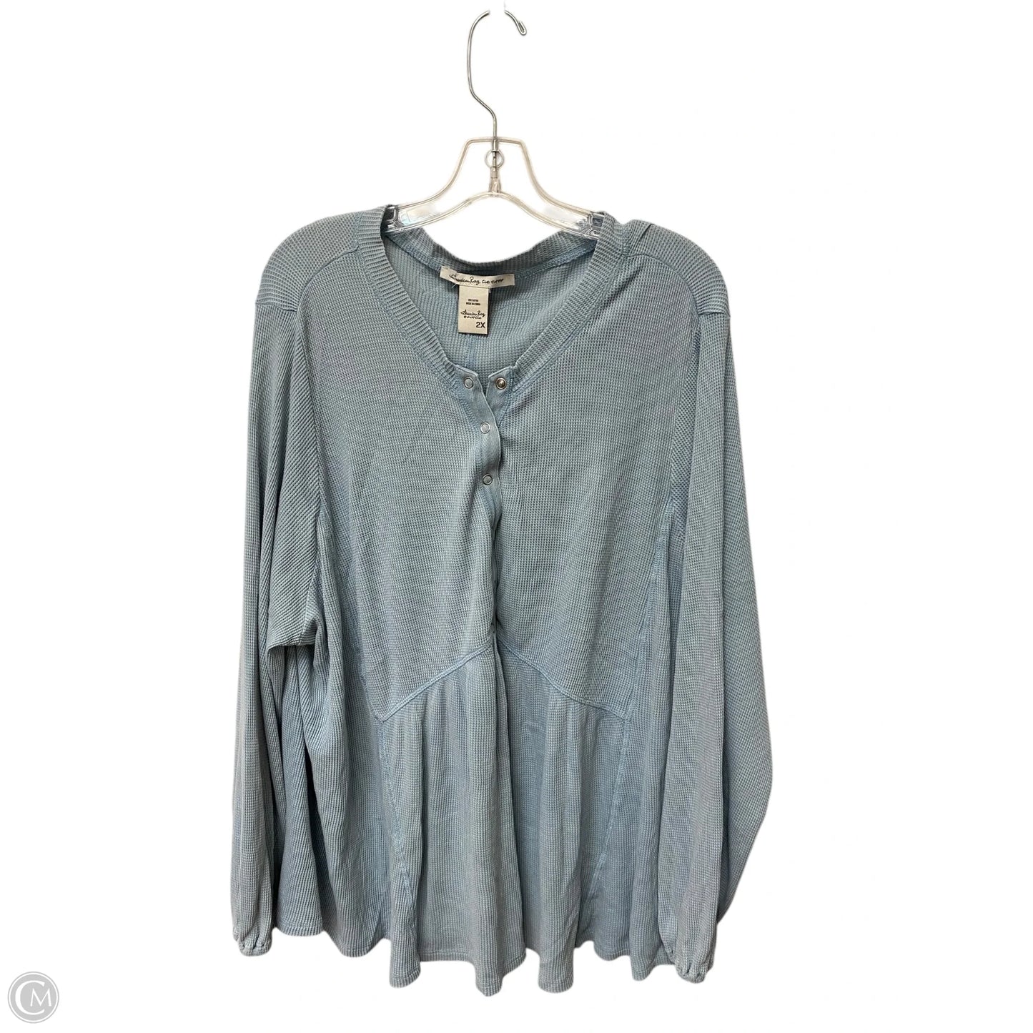 Top Long Sleeve By America Rag In Blue, Size: 2x