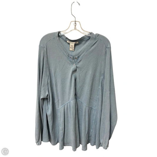 Top Long Sleeve By America Rag In Blue, Size: 2x