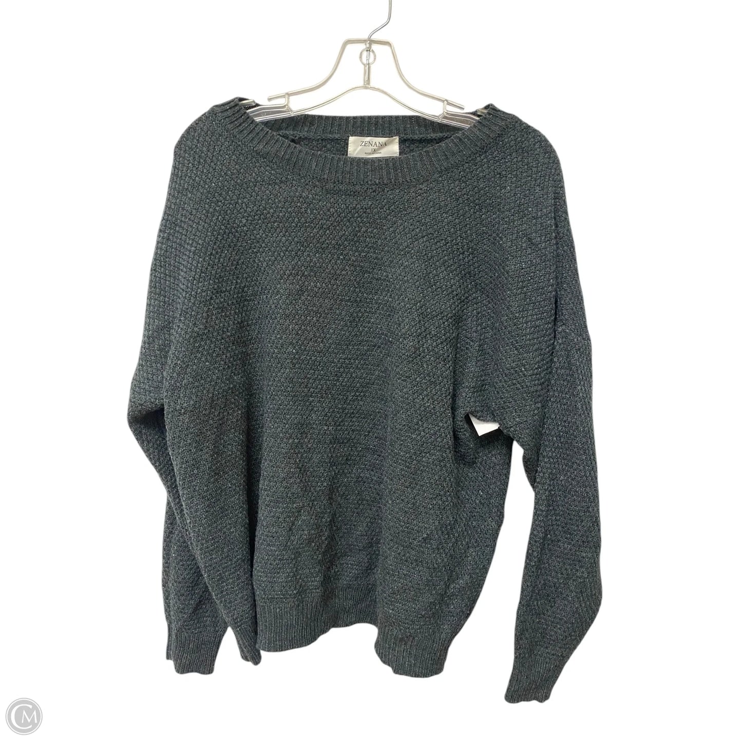 Sweater By Zenana In Grey, Size: 1x