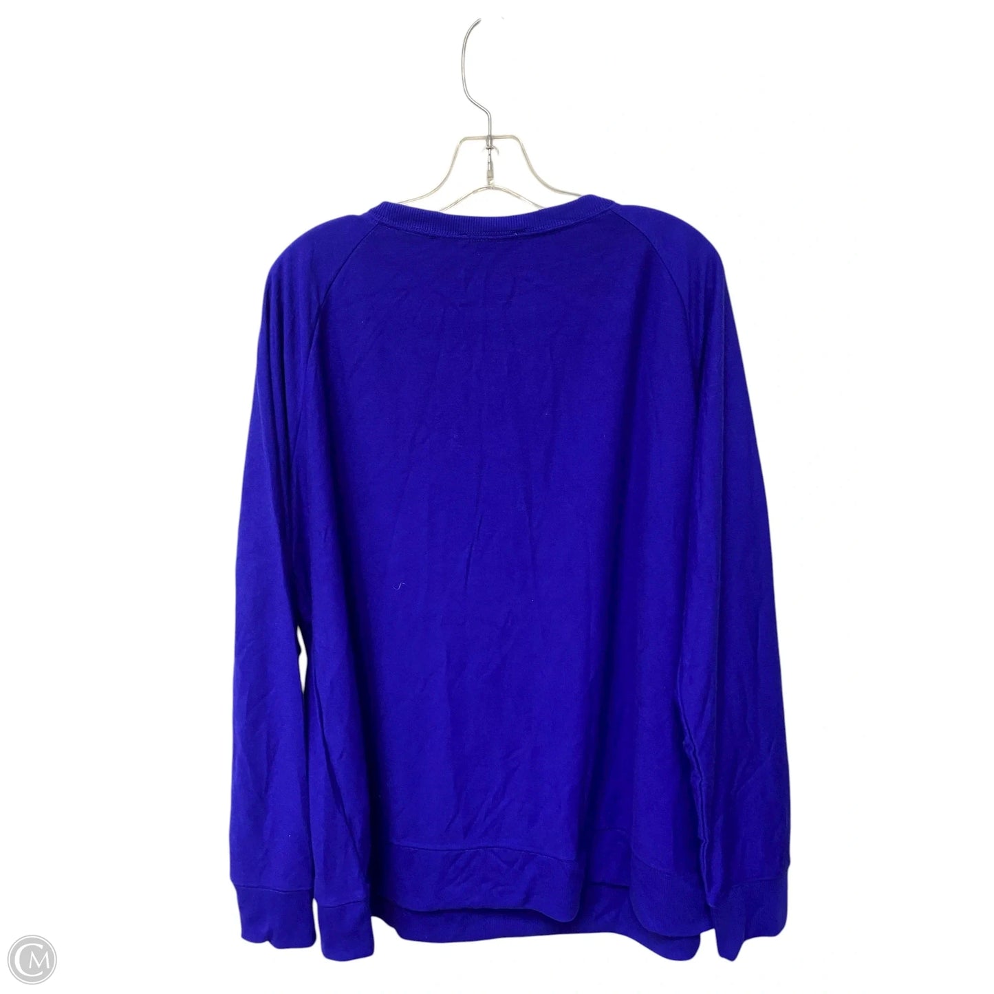 Top Long Sleeve Basic By Zenana In Blue, Size: Xl