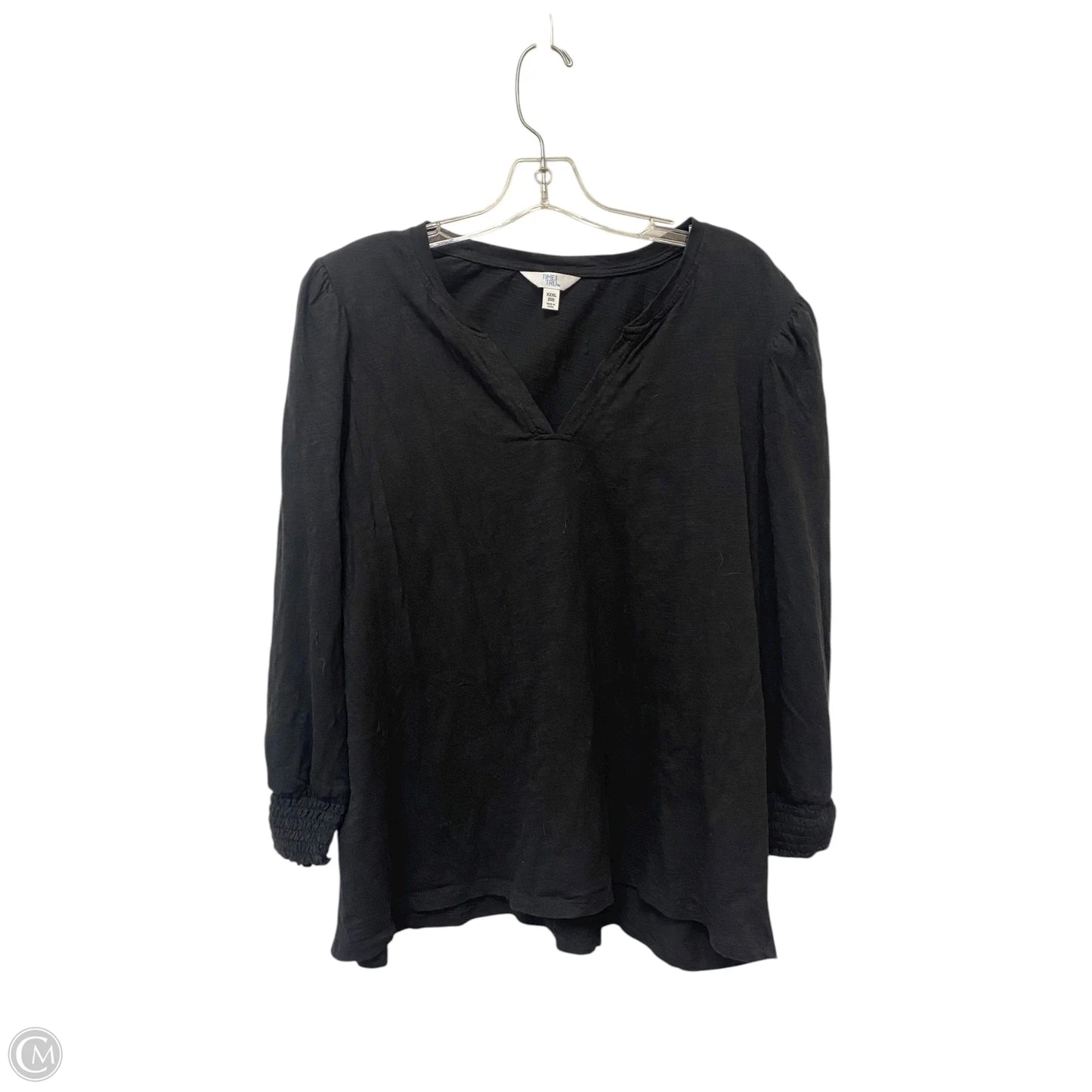 Top Long Sleeve Basic By Time And Tru In Black, Size: 22