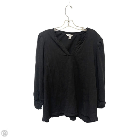 Top Long Sleeve Basic By Time And Tru In Black, Size: 22