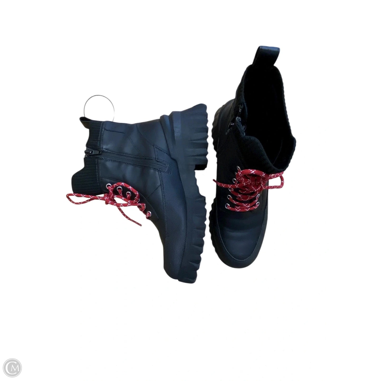 Boots Combat By Nurture In Black & Red, Size: 7