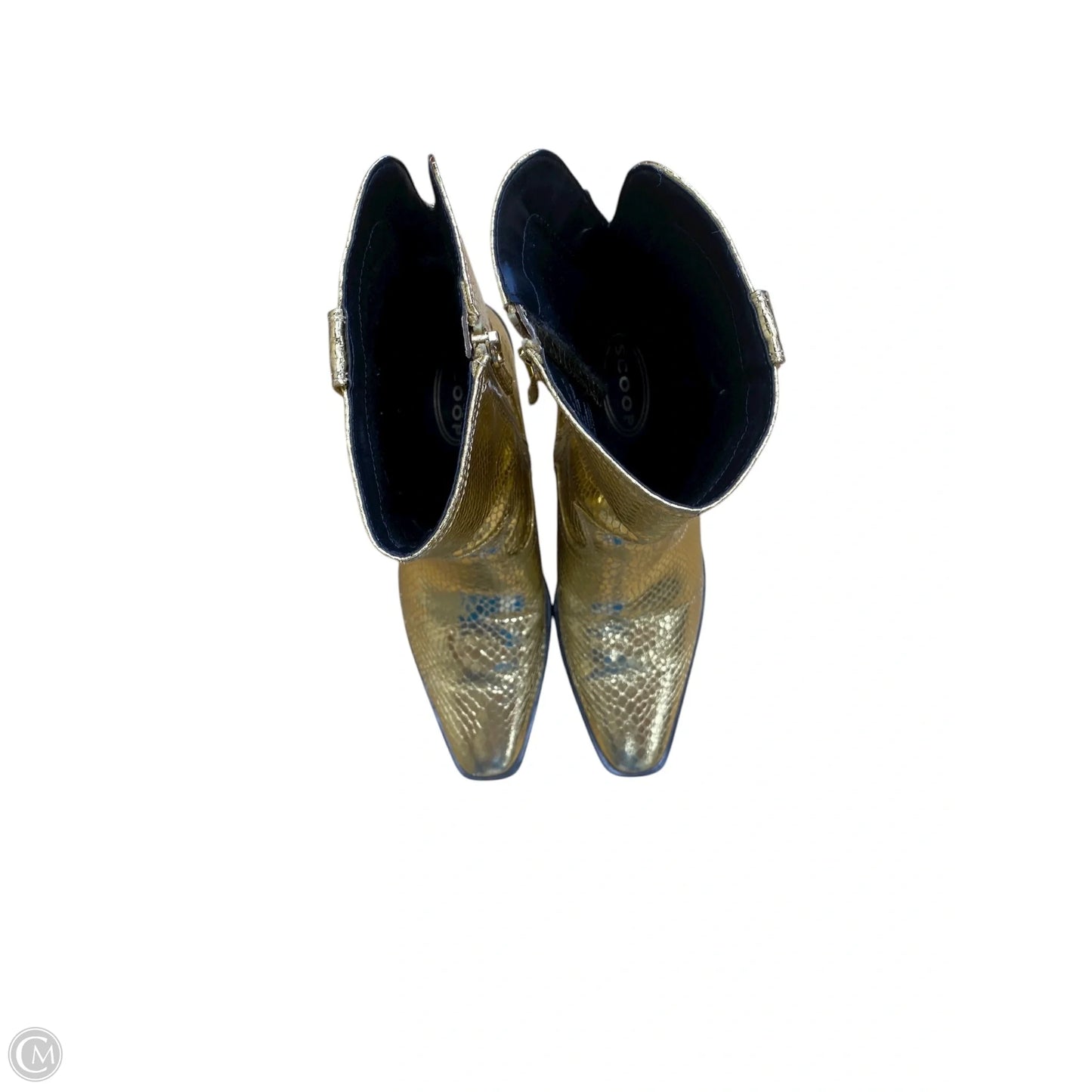 Boots Ankle Heels By Scoop In Gold, Size: 6.5