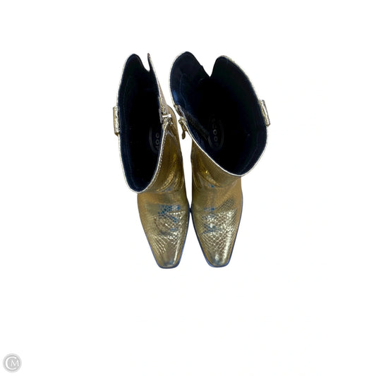 Boots Ankle Heels By Scoop In Gold, Size: 6.5