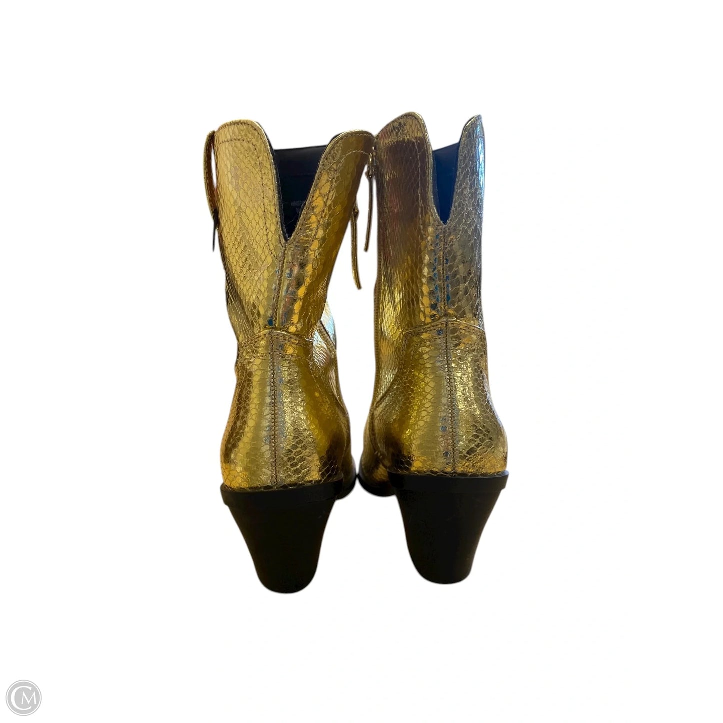 Boots Ankle Heels By Scoop In Gold, Size: 6.5