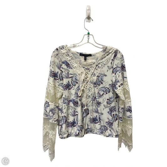 Top Long Sleeve By White House Black Market In Floral Print, Size: M
