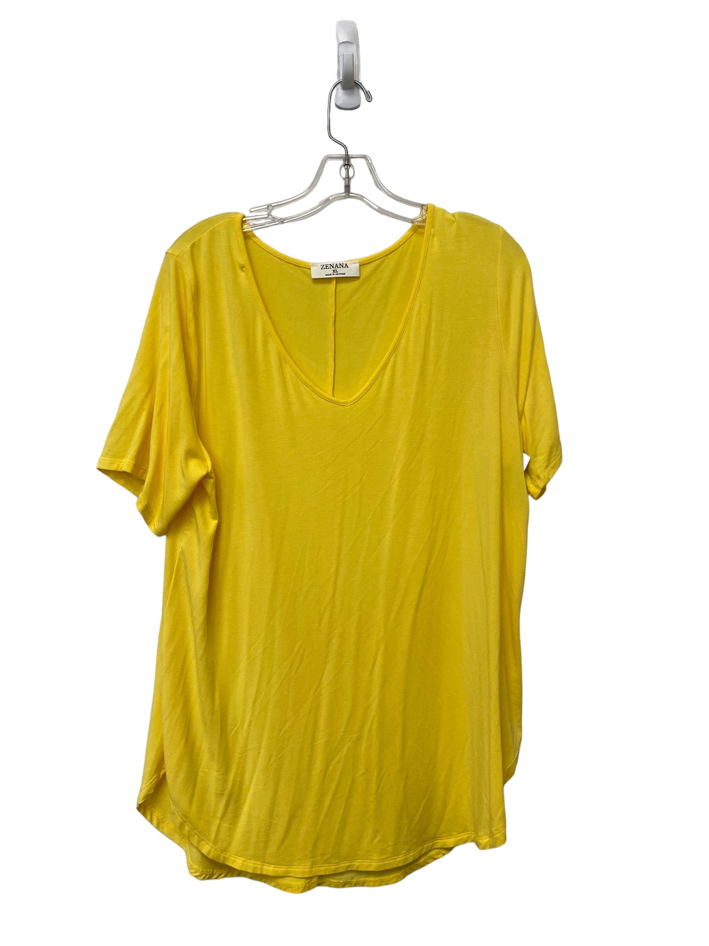 Yellow Top Short Sleeve Zenana Outfitters, Size Xl