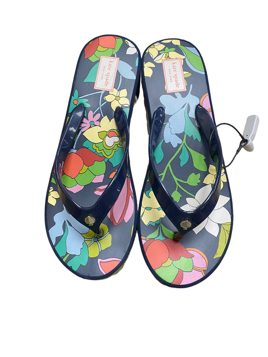 Sandals Flip Flops By Kate Spade In Floral Print, Size: 11