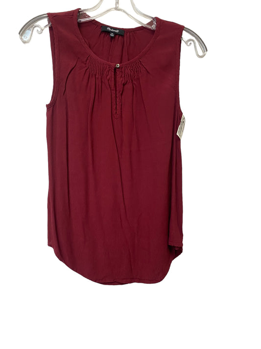 Top Sleeveless By Madewell In Red, Size: Xs