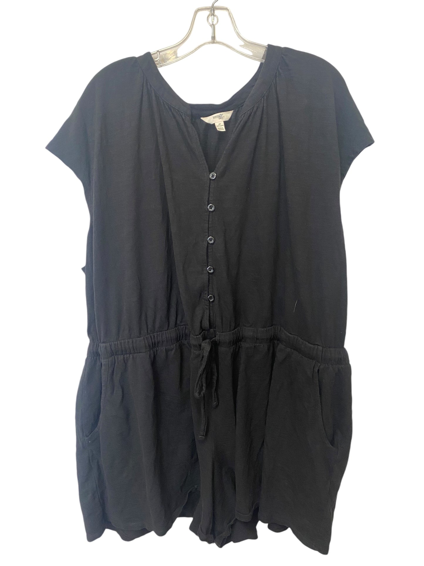 Romper By Terra & Sky In Black, Size: 4x