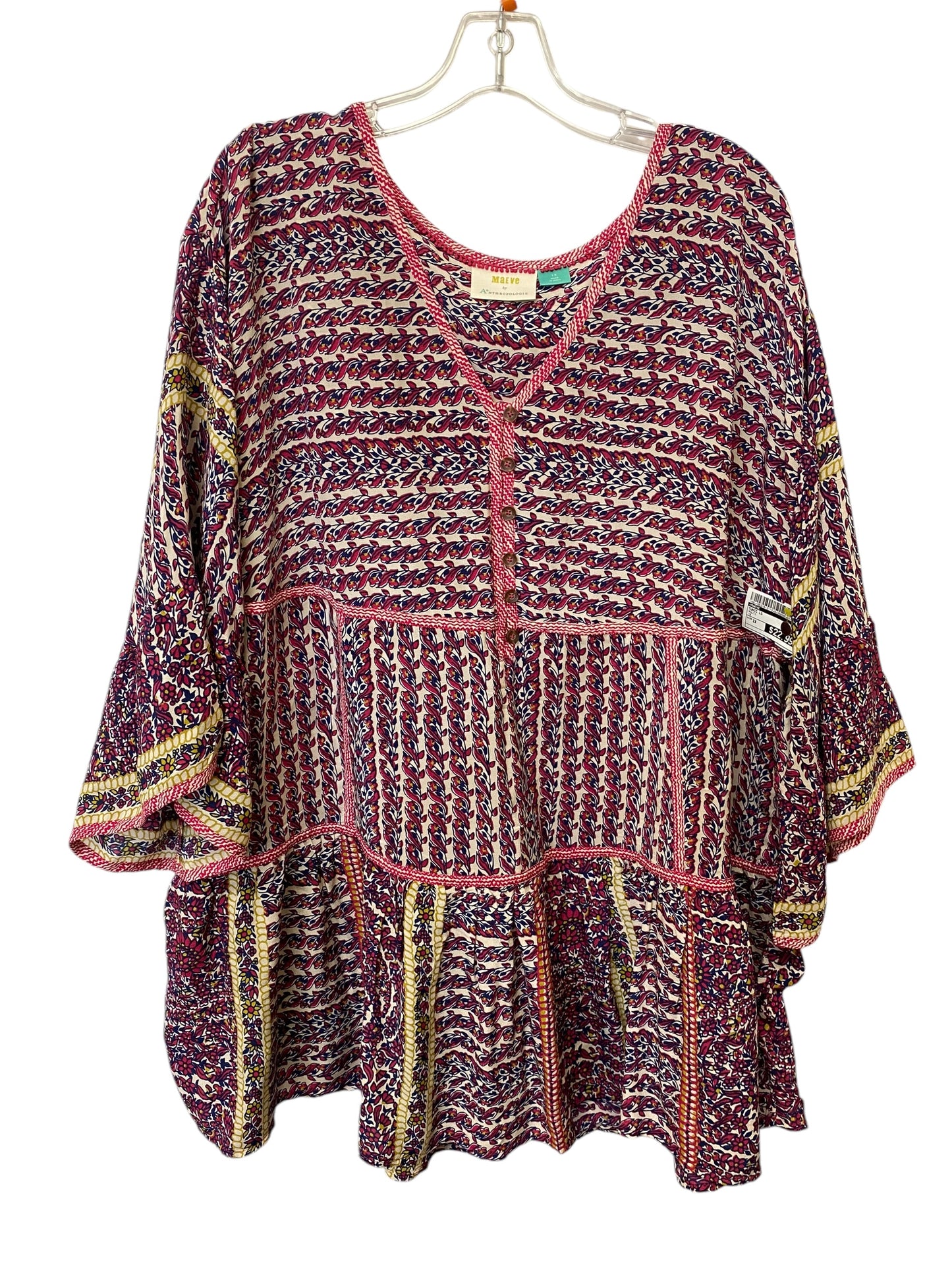 Tunic Long Sleeve By Maeve In Multi-colored, Size: 1x