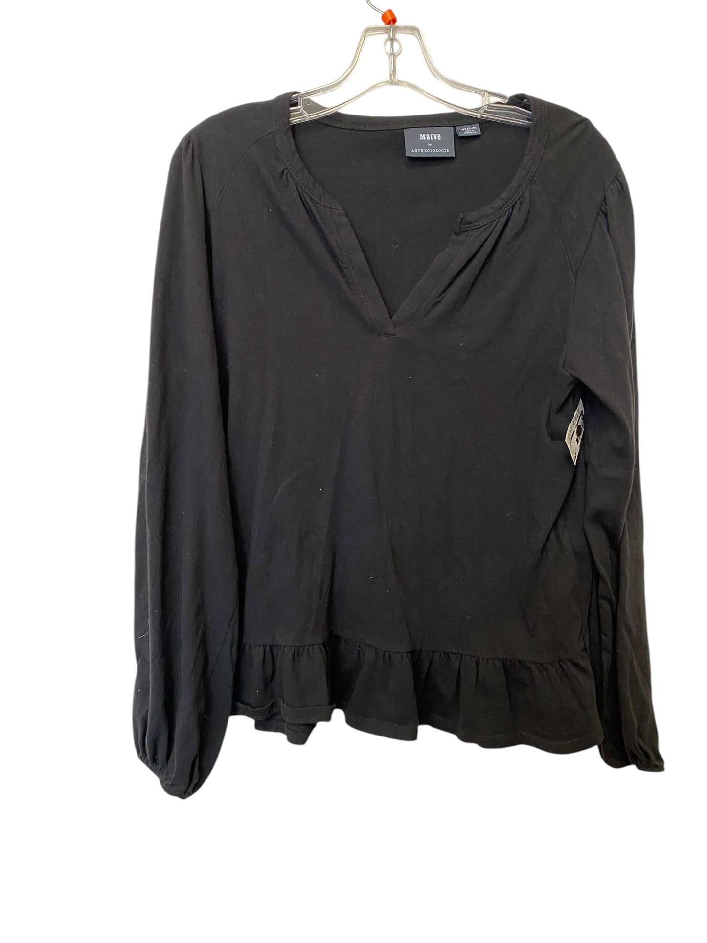 Top Long Sleeve By Maeve In Black, Size: M