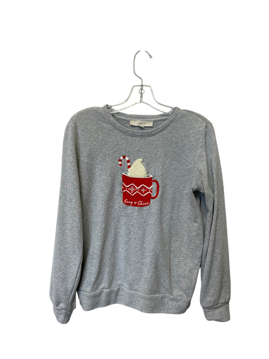 Sweatshirt Crewneck By Loft In Grey, Size: Xs