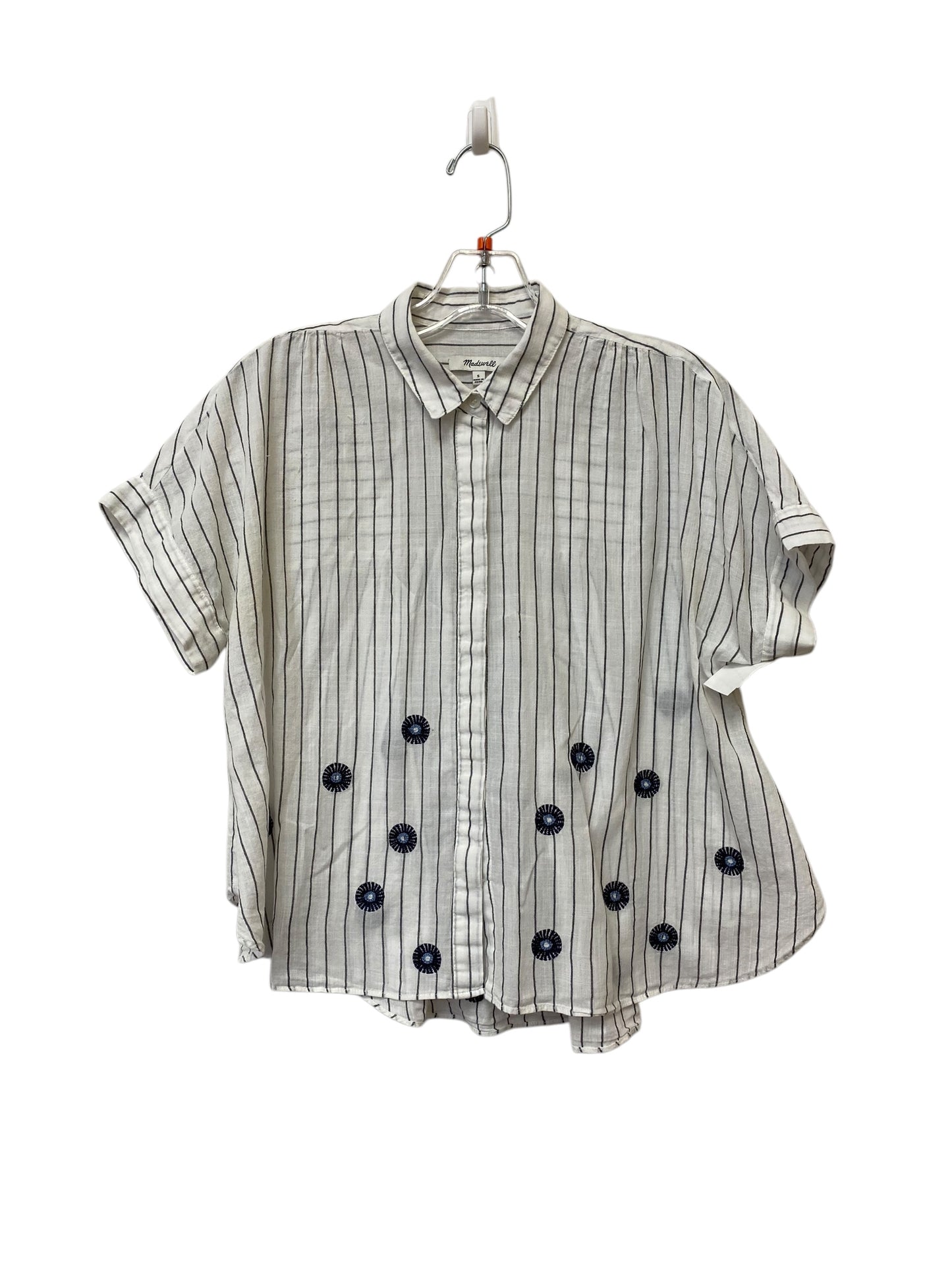 Top Short Sleeve By Madewell In Striped Pattern, Size: S