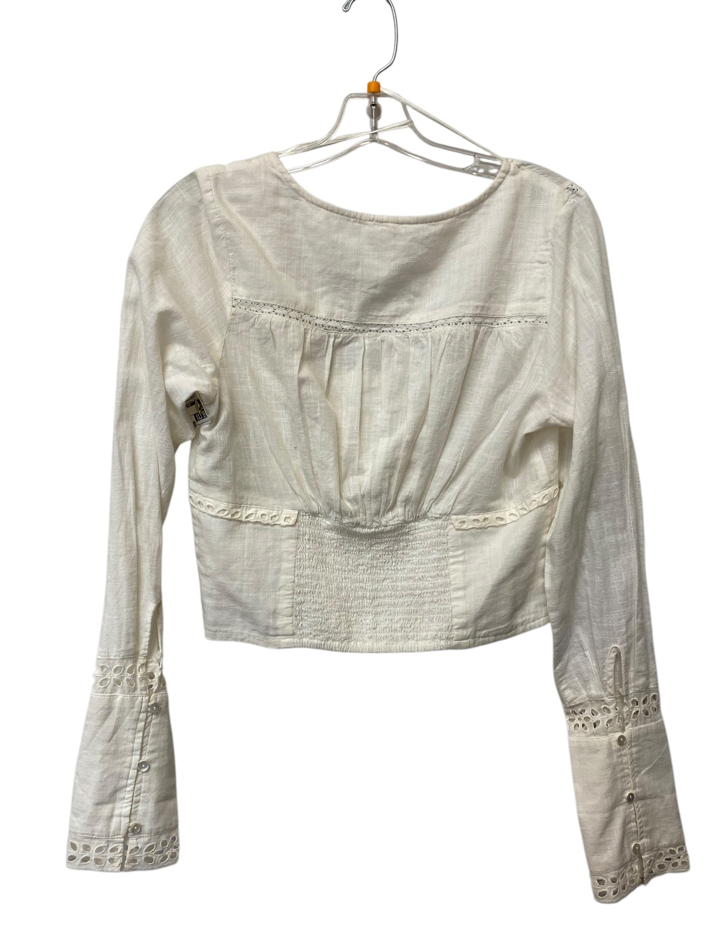 Top Long Sleeve By Free People In White, Size: S