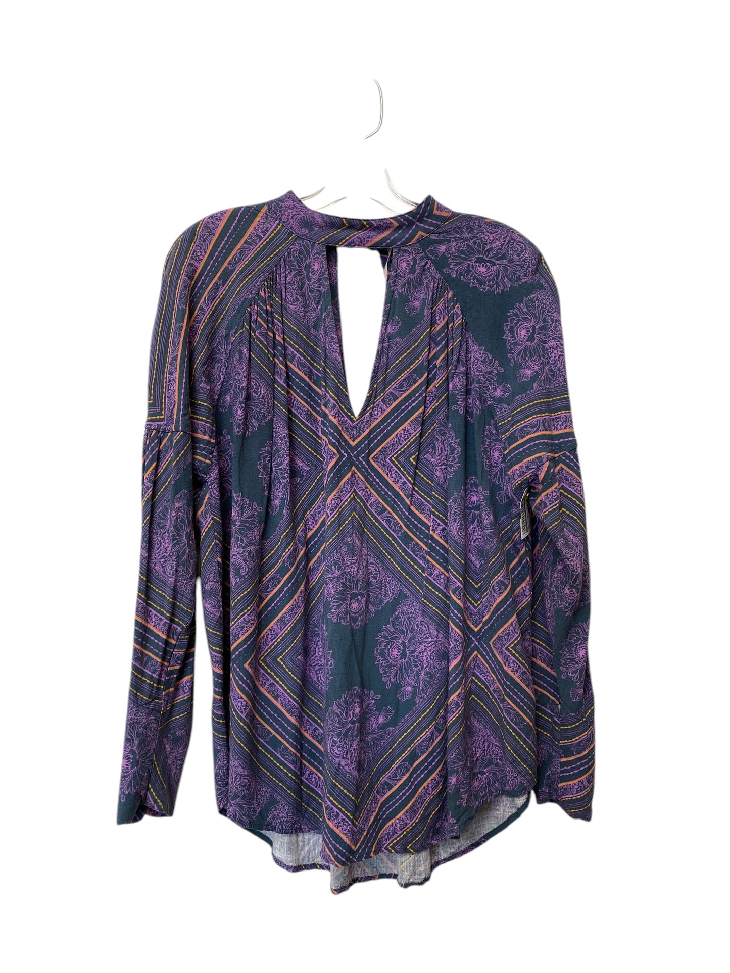 Top Long Sleeve By Free People In Grey & Purple, Size: S